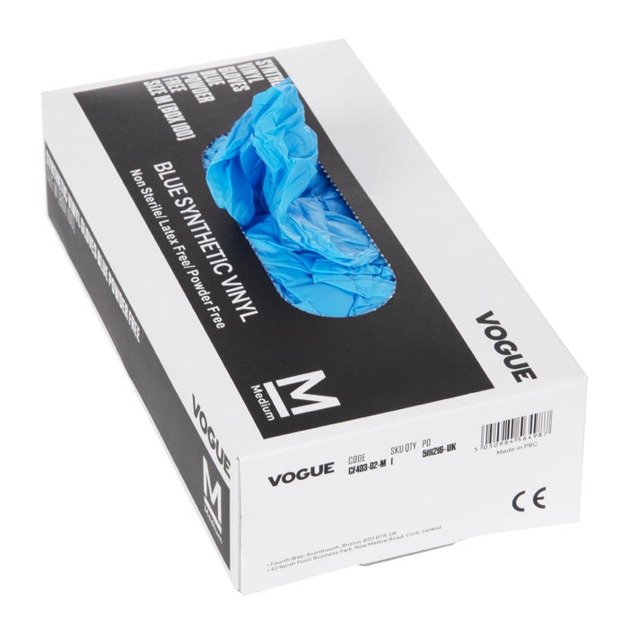 Hygiplas vinyl handschoenen blauw poedervrij M (100 stuks)