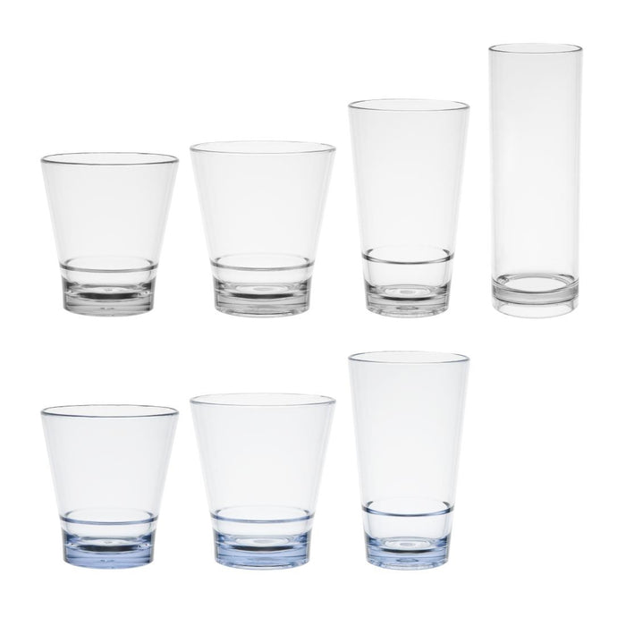 Olympia Kristallon Polycarbonaat Stapelbare Bekers - Blauw 250ml (6 Pack)