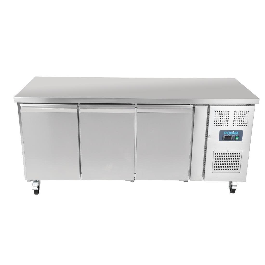 Polar U-Series Driedubbele Deur Aanrecht Koelkast 417Ltr