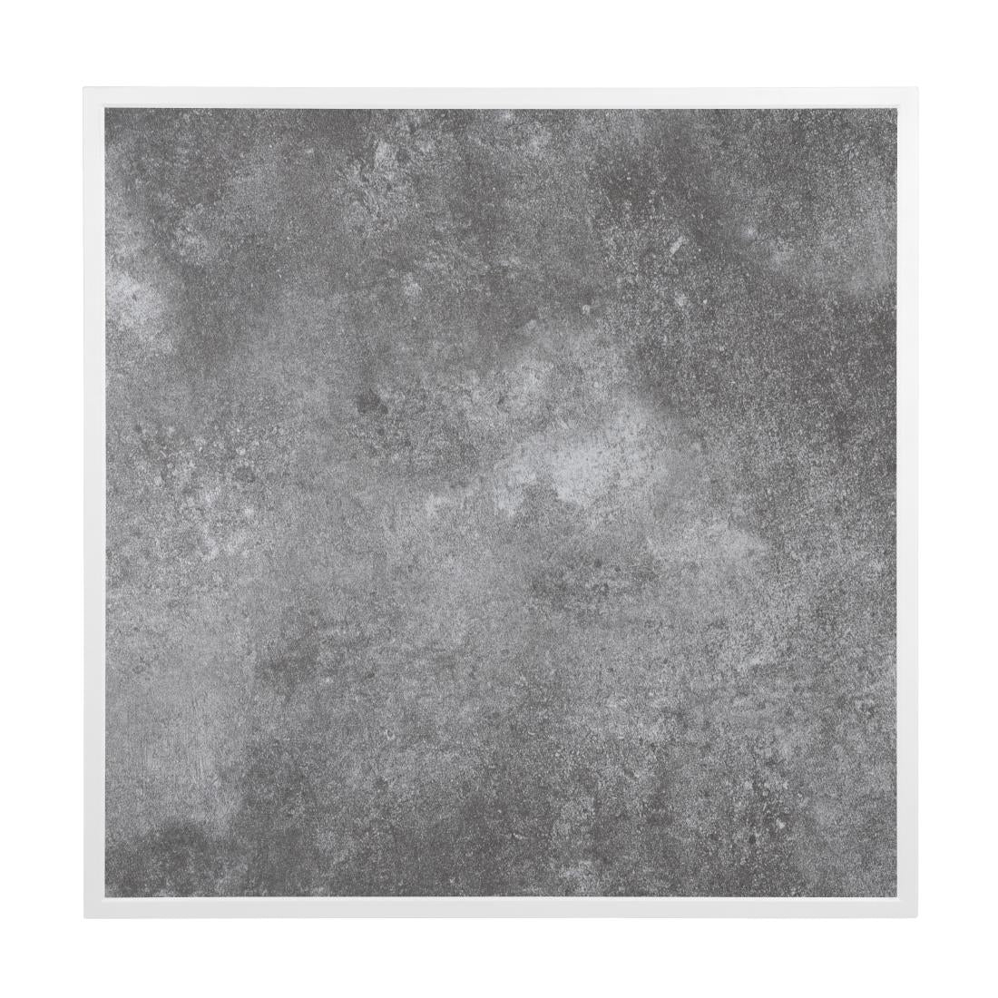 Bolero Tafelblad Van Gehard Glas Voor Buiten, Donker Steeneffect, Witte Rand - 700mm