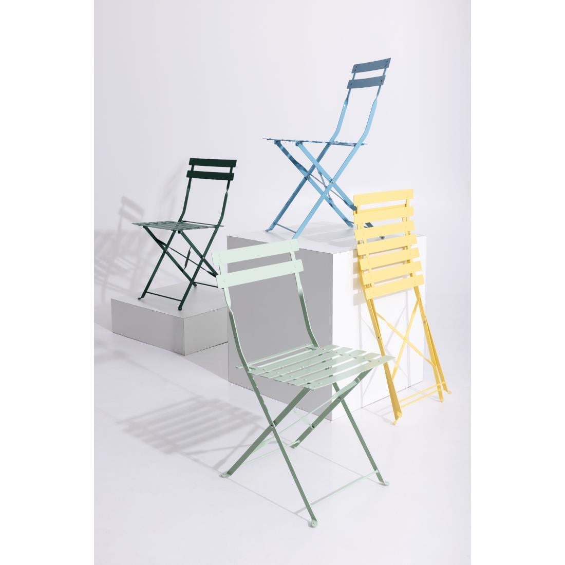 Bolero stalen klapstoelen lichtgroen (2 stuks)
