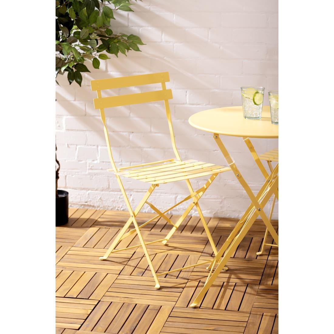 Bolero Perth zachtgele trottoirstijl ronde tafel 600 mm