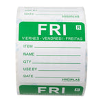 Hygiplas voedseletiketten kleurcode vrijdag (500 stuks)