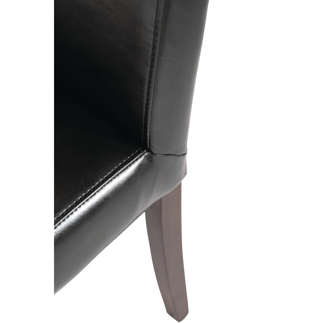 Bolero kunstlederen stoel zwart (2 stuks)