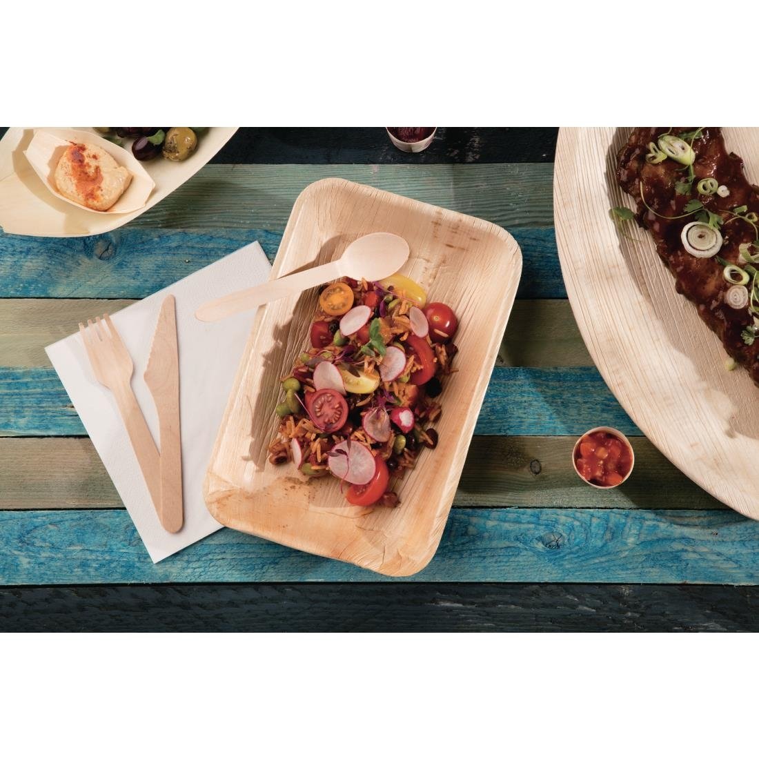 Fiesta Compostable biologisch afbreekbare houten messen 16,5cm (100 stuks)