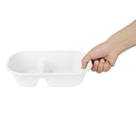 Fiesta Composteerbare Bagasse Ovale 2-Vak Container 900ml (Pak Van 100)