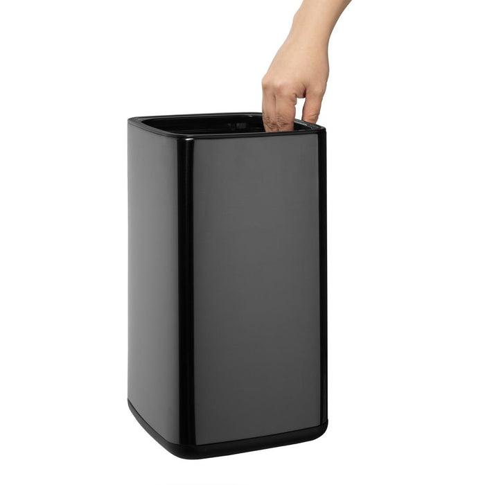 Bolero Vierkante Afvalbak Titanium Zwart 7Ltr
