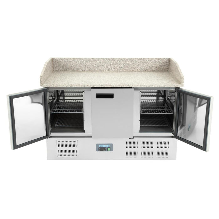 Polar G-serie saladette/pizza koelwerkwerkbank met granieten werkblad 368L