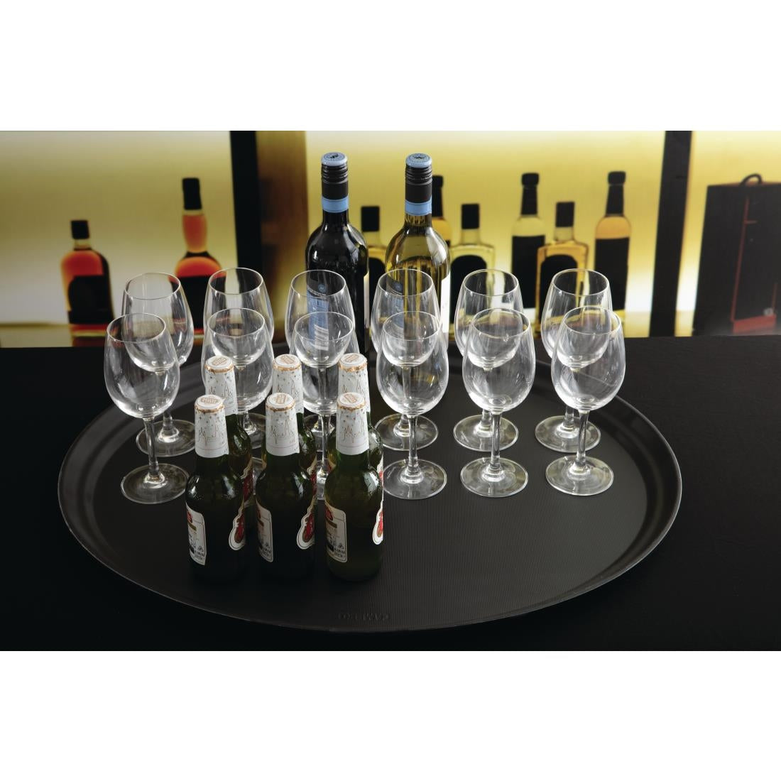 Cambro Camtread ovaal antislip glasvezel dienblad zwart 68,5x56cm