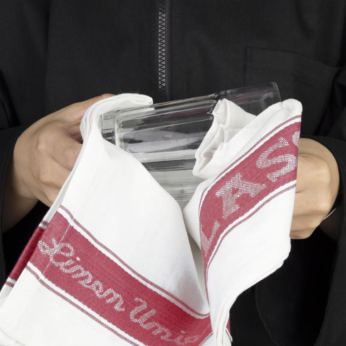 Vogue halflinnen glazendoek/poleerdoek rood 76 x 51cm