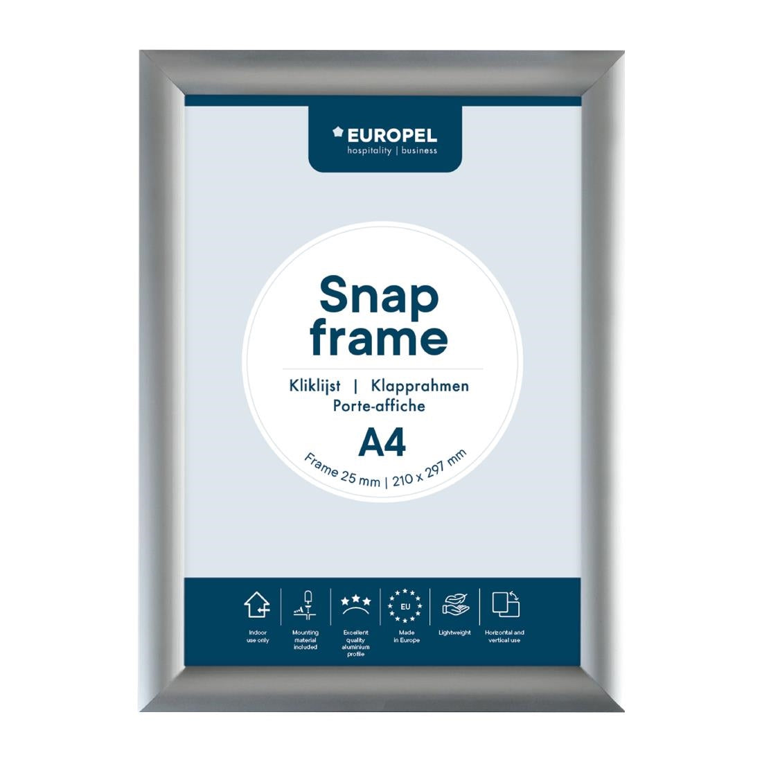 Europel Clicklijst A4 25mm Zilver