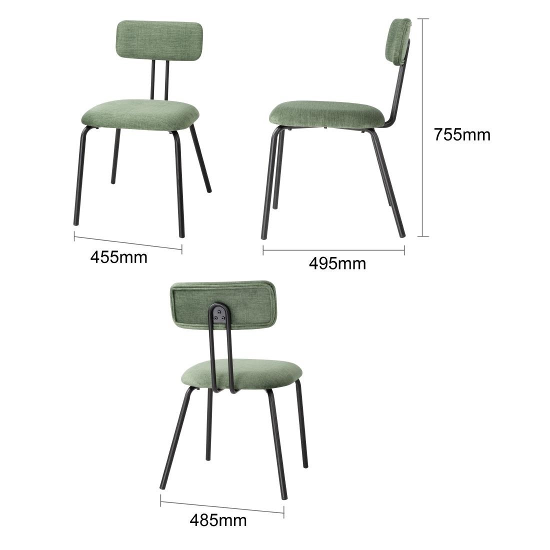 Bolero Fairfield Stoelen - Donker Walnoot/Groen Mix (Set 2)