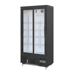 Polar G-serie staande barkoeling/display koeling met schuifdeuren 490L zwart