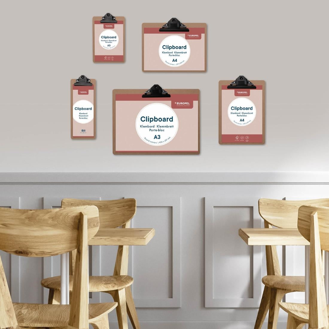 Europel Klemplaat A4 Liggend Hout 297 x 210 Mm