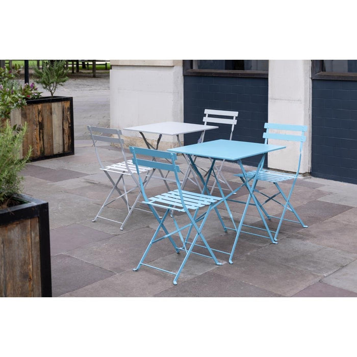 Bolero vierkante opklapbare stalen tafel turquoise 60cm