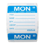 Hygiplas afneembare kleurcode voedseletiketten maandag (500 stuks)