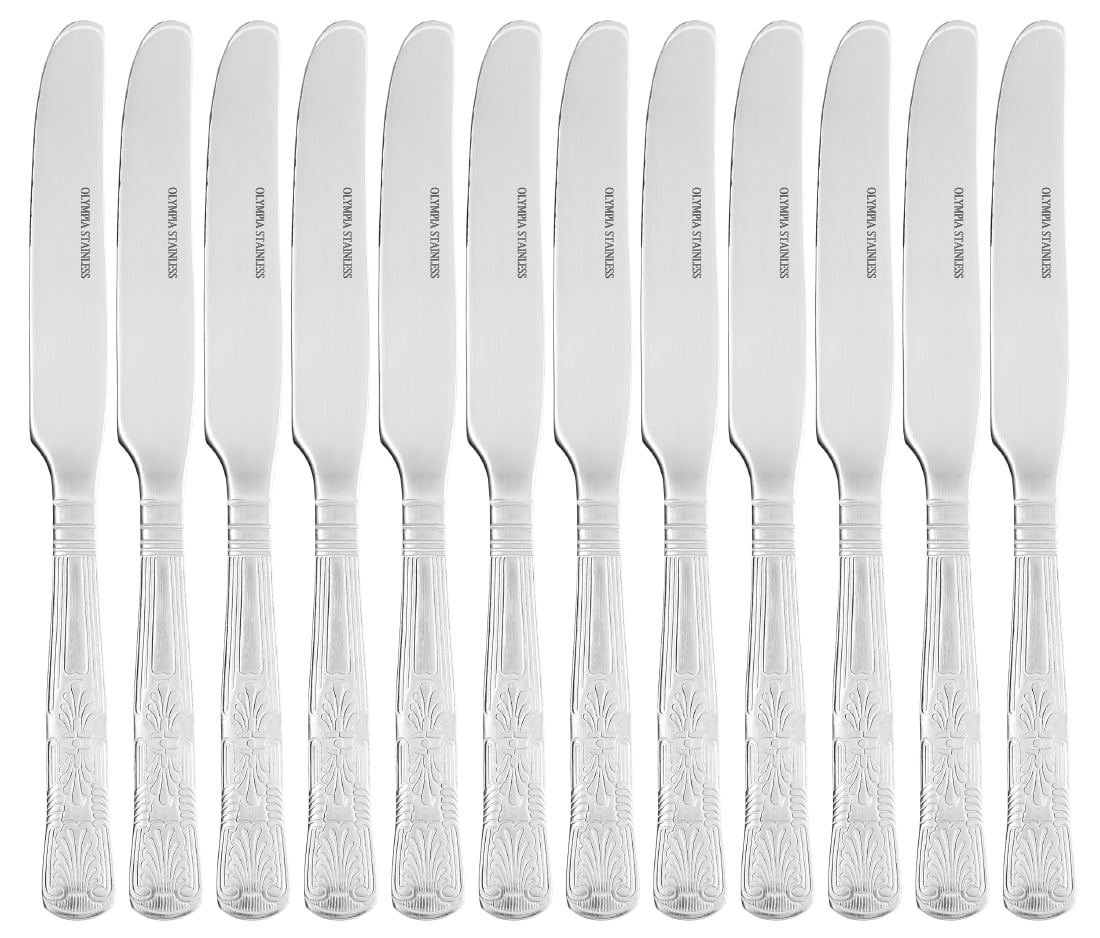 Olympia Kings tafelmessen met massief heft 24,2cm (12 stuks)
