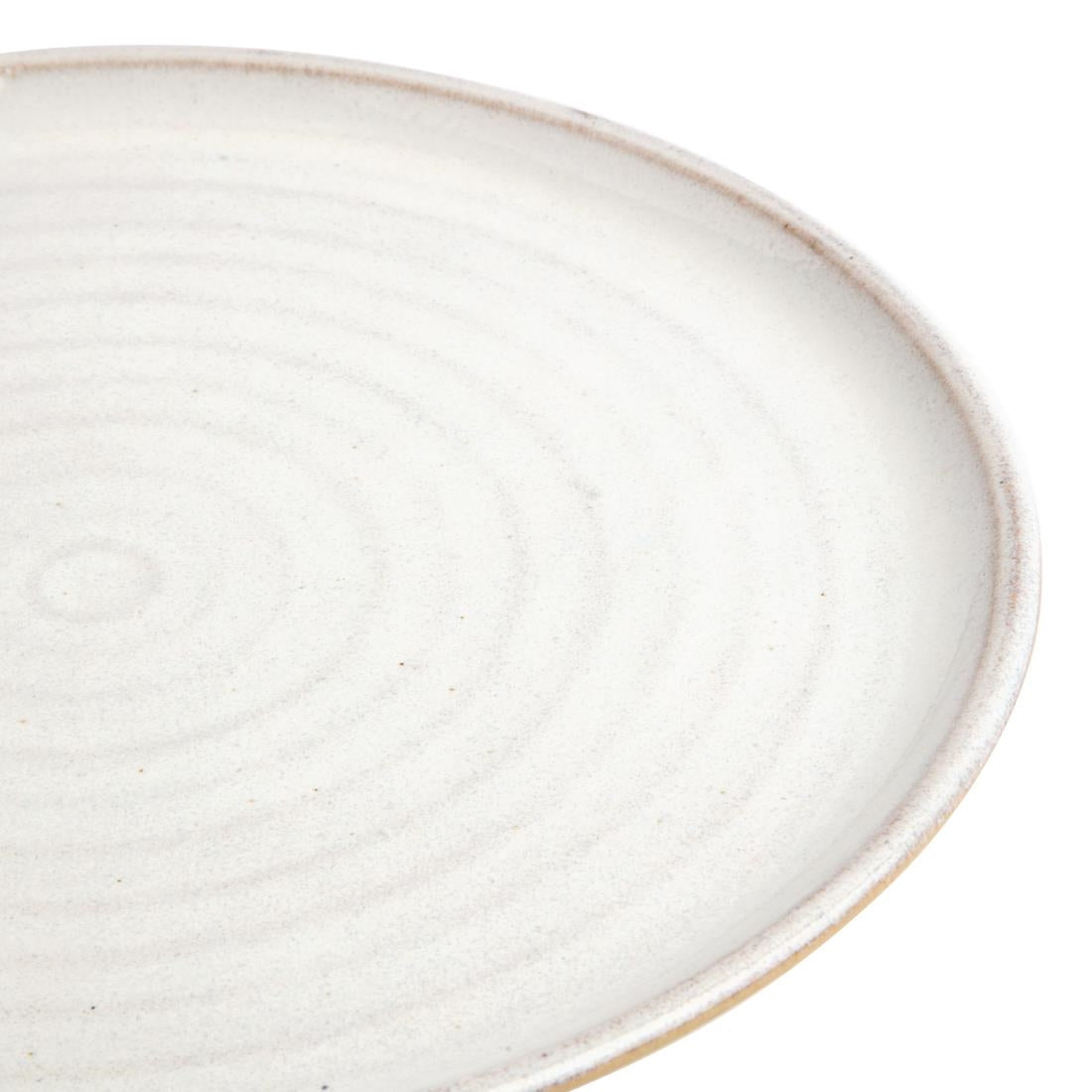 Olympia Canvas ronde borden met smalle rand wit 26,5cm (6 stuks)