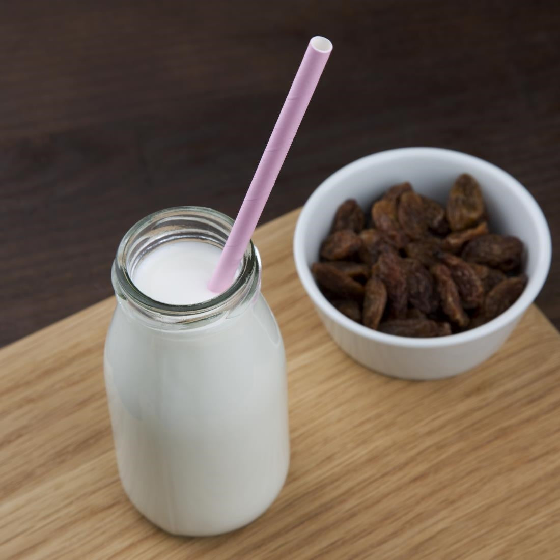 Fiesta Compostable composteerbare papieren rietjes roze (250 stuks)