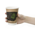 Pak van 500 Fiesta Compostable composteerbare dubbelwandige koffiebekers 35,5cl (500 stuks)
