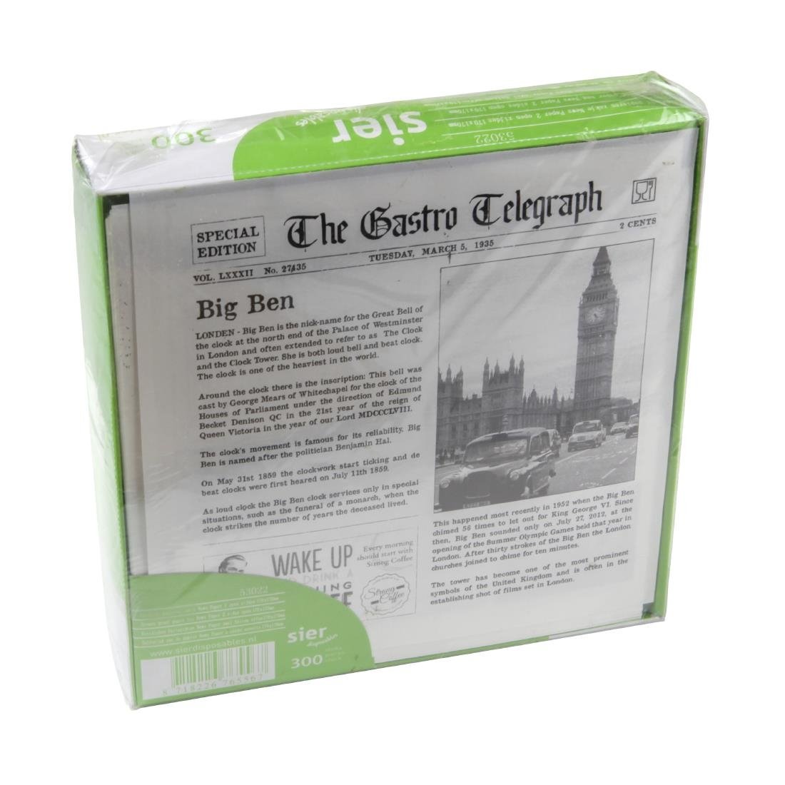 Sier Disposables vetvrij papieren zak 2 zijden open 170 x 170 mm (doos 300)