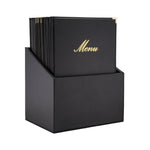 Securit Classic lederstijl 20 sets 4x A4 menukaarten in 1 doos (1 dubbele inleg inbegrepen)