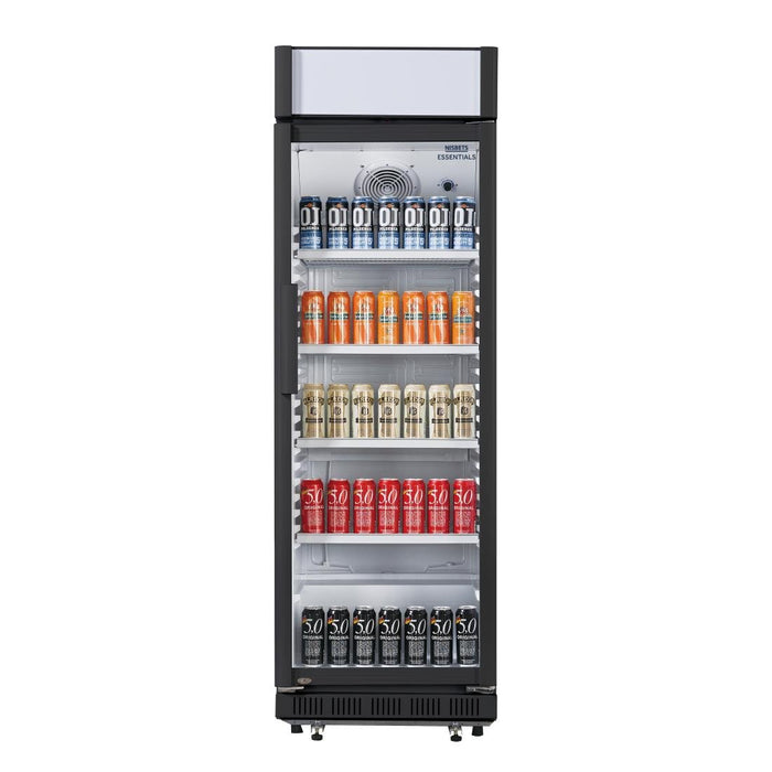 Nisbets Essentials Rechtopstaande Display Koeling met Lichtbak 346Ltr