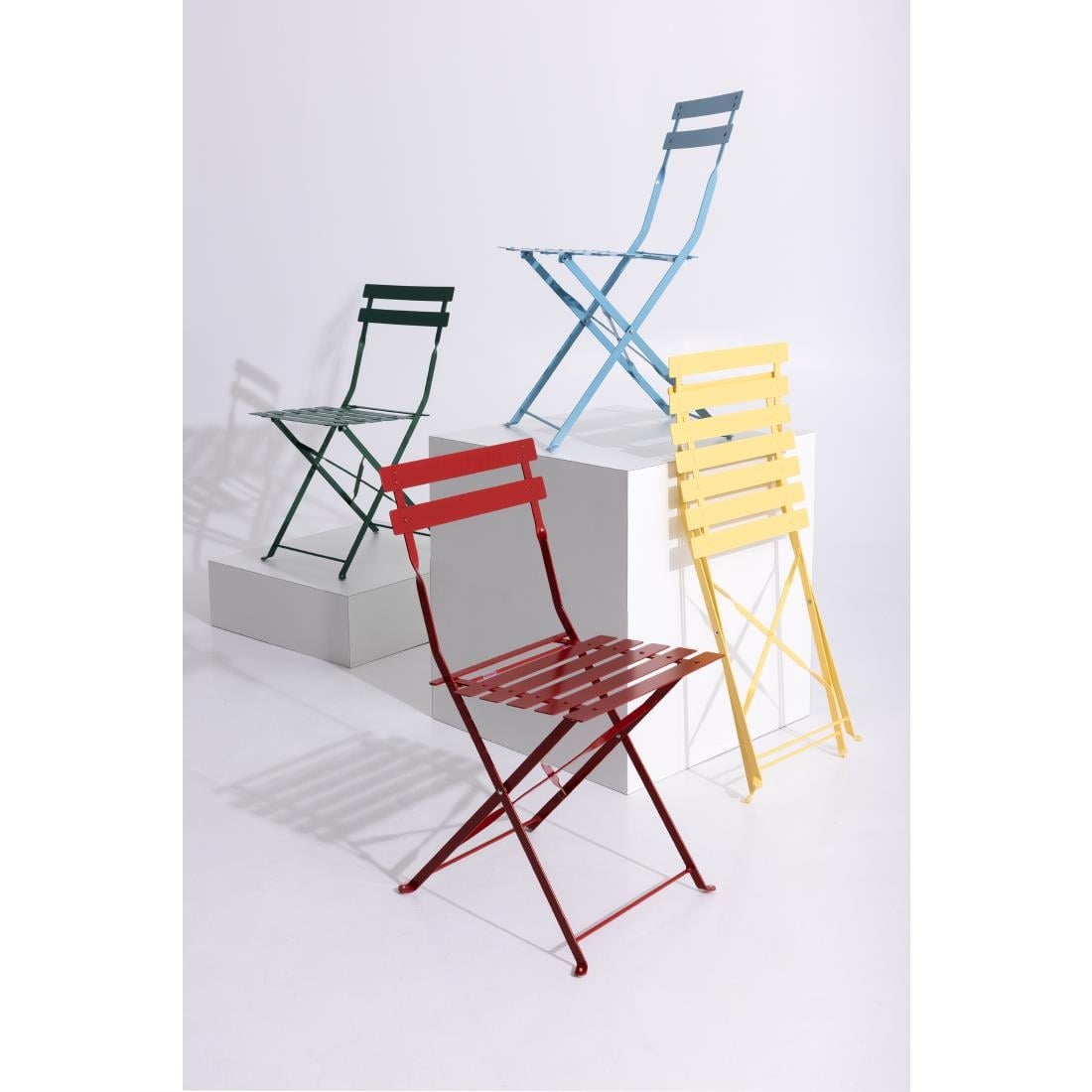 Bolero stalen opklapbare stoelen rood (2 stuks)