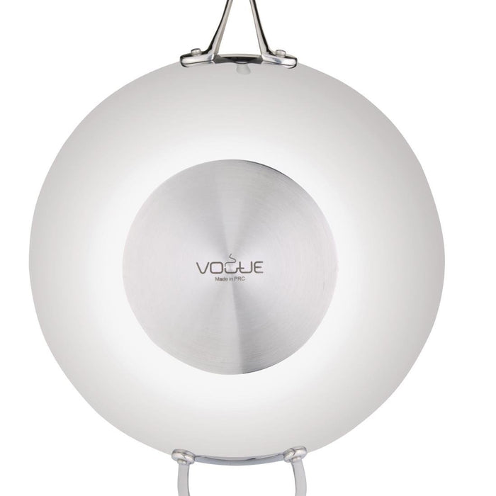 Vogue tri-wall wok met vlakke bodem 35cm