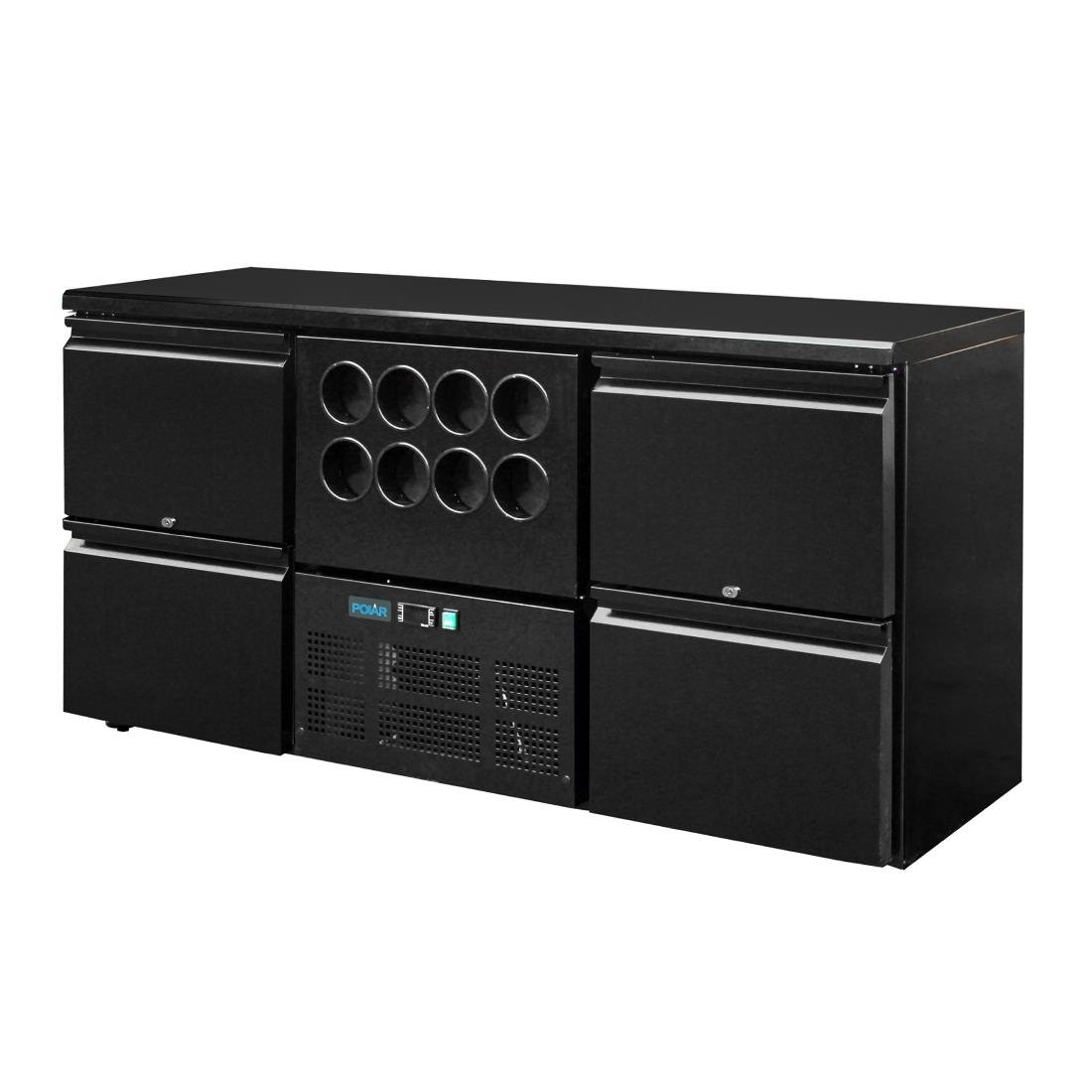 Polar U-serie werkbank koeling 4 laden plus flessennest (8 flessen)