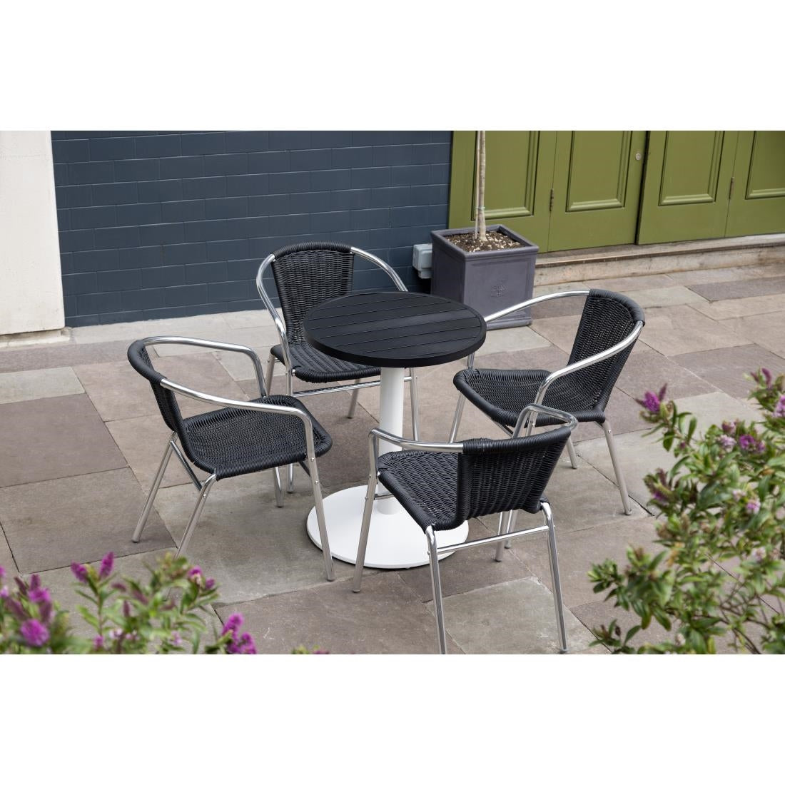 Bolero zwart aluminium tafelblad rond 580mm