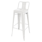 Bolero Bistro Stalen Hoge Kruk Met Rugleuning Wit (4 Stuks)