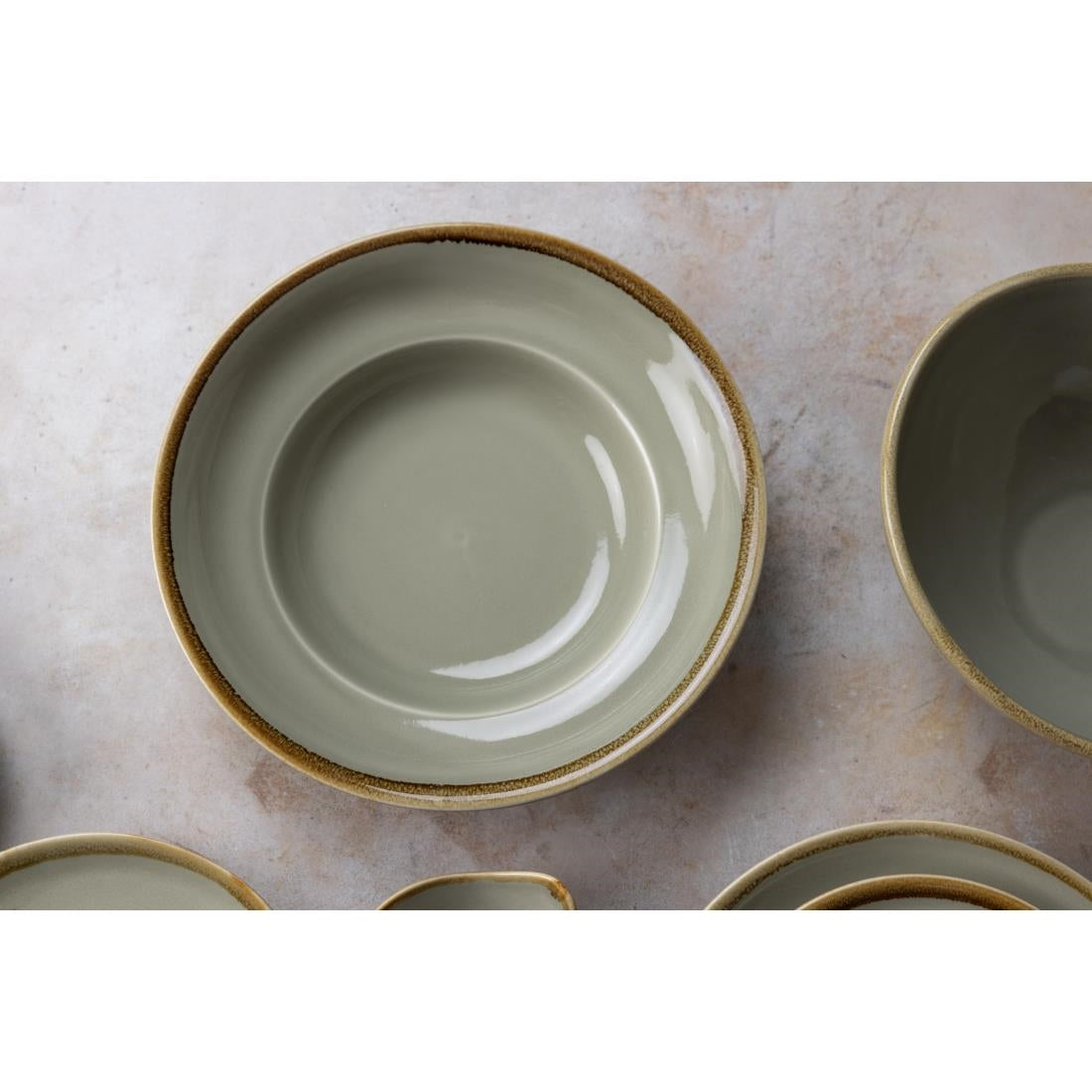 Olympia Kiln pastakommen 250mm mosgroen (4 stuks)