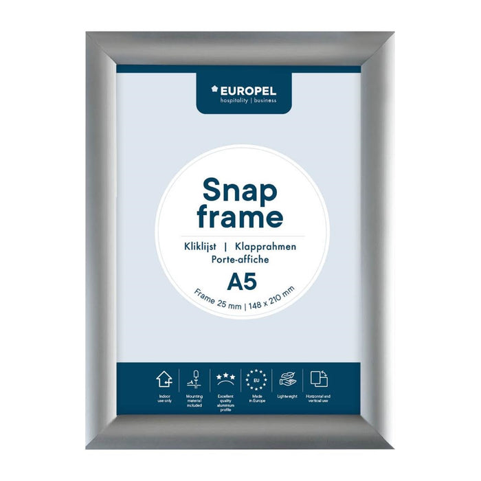 Europel Kliklijst A5 25mm Zilver