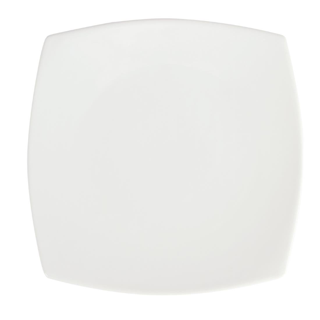 Olympia Whiteware vierkante borden met afgeronde hoeken 24cm (12 stuks)