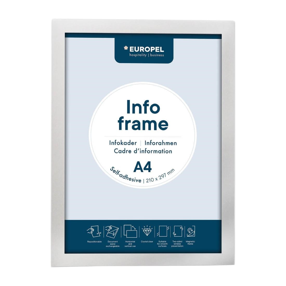 Europel Info Frame / Zelfklevende Set 2 Stuks A4 Zilver