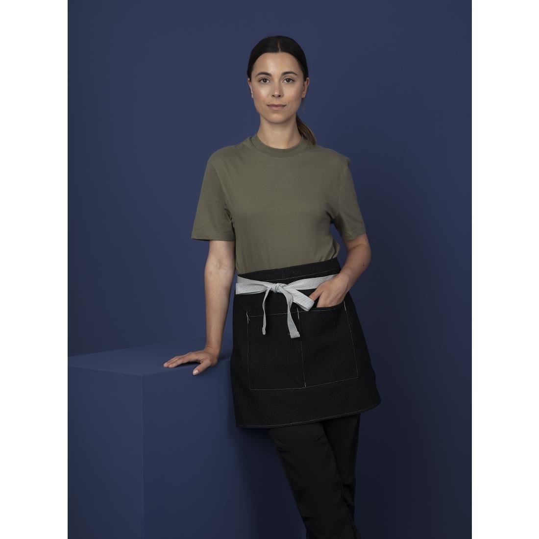 Southside bistroschort zwart denim 40x76cm