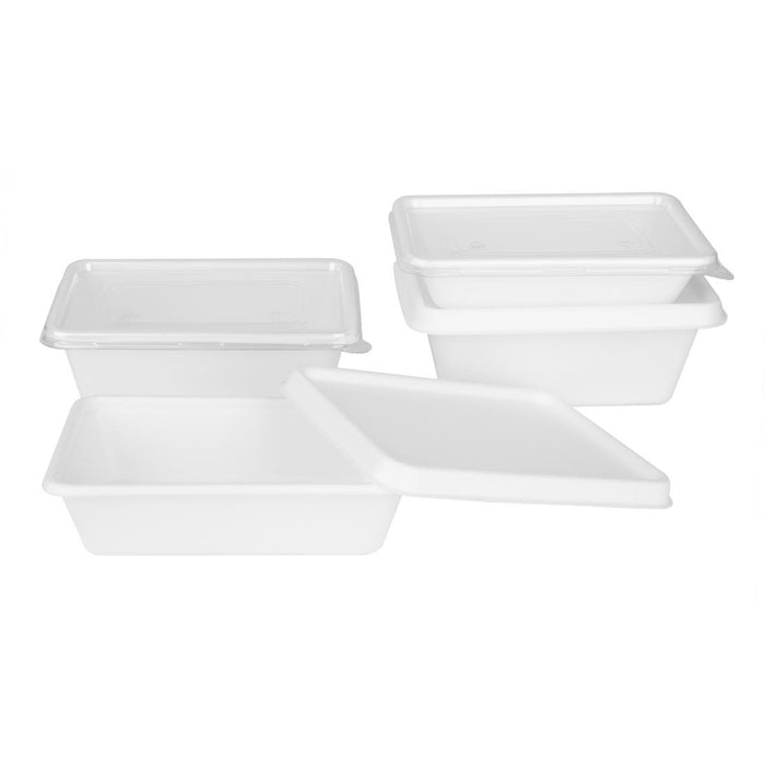 Fiesta Composteerbare Bagasse Deksels Voor Bagasse Container Bodems (Pak Van 100)