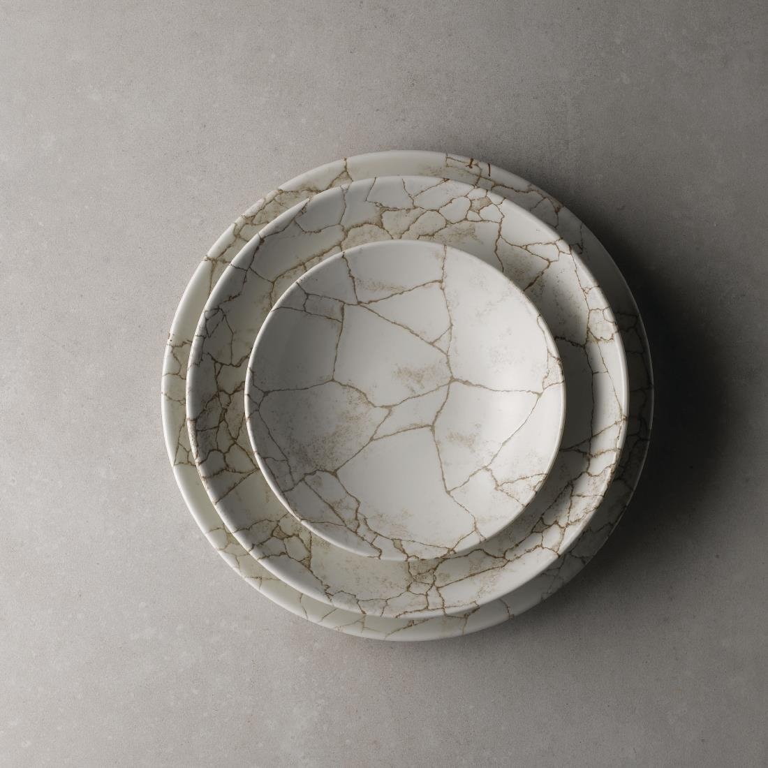 Churchill Studio Prints Kintsugi Agaat Grey Schalen 248mm (Pak Van 12)