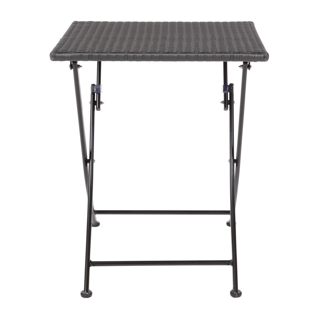 Bolero vierkante polyrotan klaptafel zwart 60cm