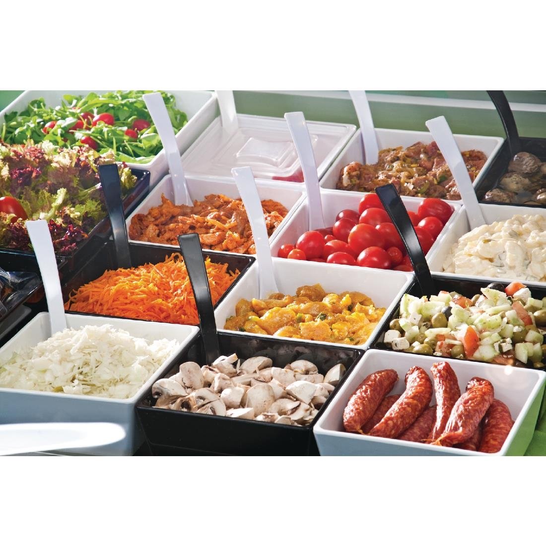 APS Float vierkante melamine kom wit 19x19cm
