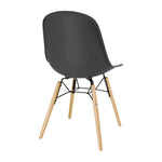 Bolero Arlo polypropyleen stoelen met houten poten grijs (2 stuks)