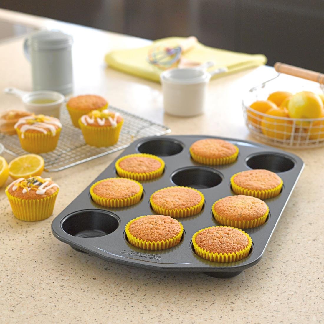 Circulon carbonstalen anti-kleef bakvorm voor 12 muffins 39,5 x 28cm