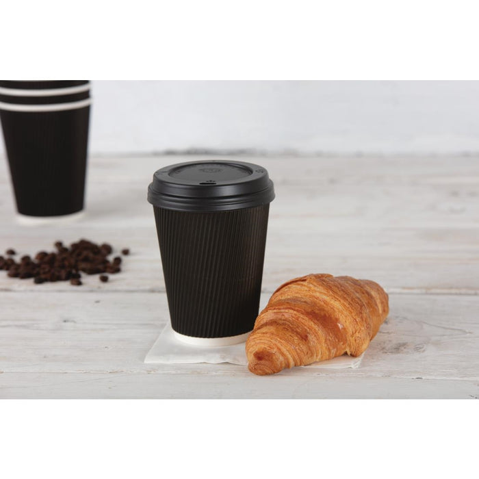 Fiesta Recyclable deksel zwart voor Fiesta Recyclable 340ml en 455ml koffiebekers (50 stuks)