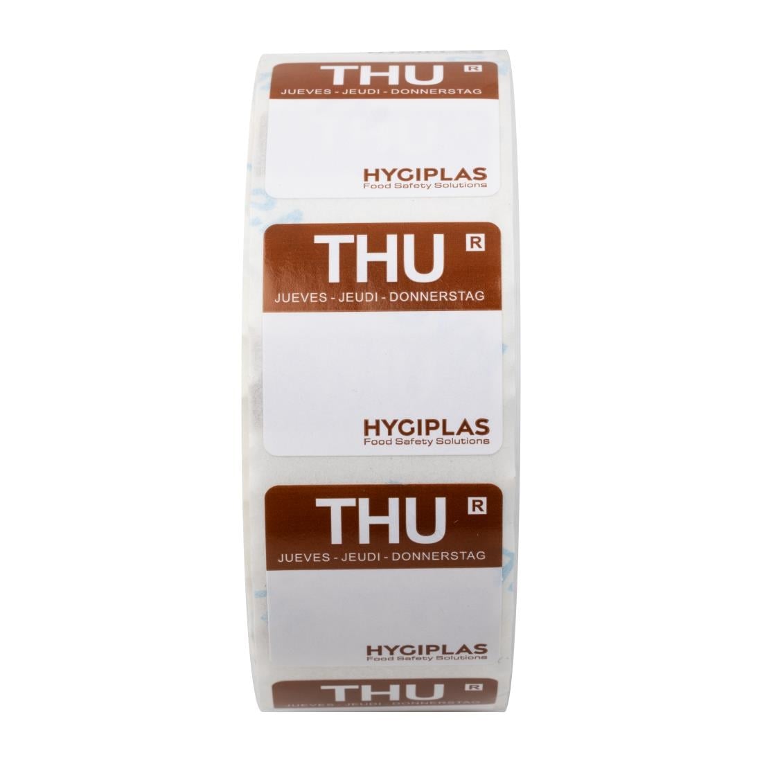 Hygiplas voedseletiketten donderdag kleurcode bruin (1000 stuks)