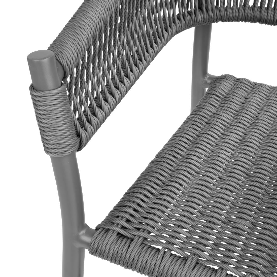 Bolero Florence Grijze Mix Touw Twist Rieten Stoelen (Pak Van 2)