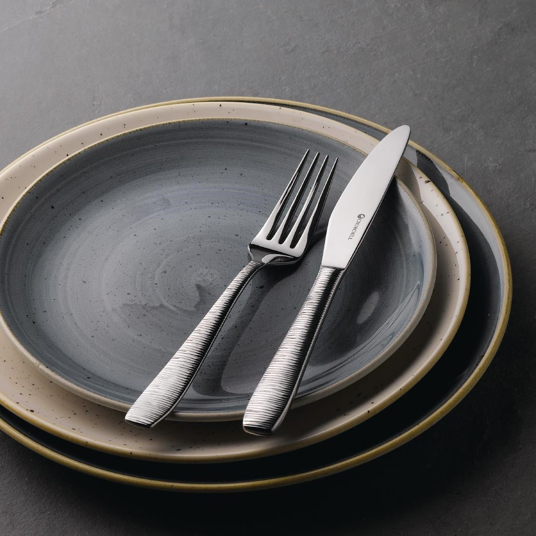Churchill Stonecast Grey Evolve Coupe Bord 16.5cm (pak van 12)