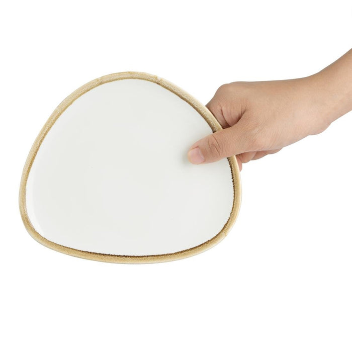 Olympia Kiln driehoekige borden krijtwit 165mm (6 stuks)