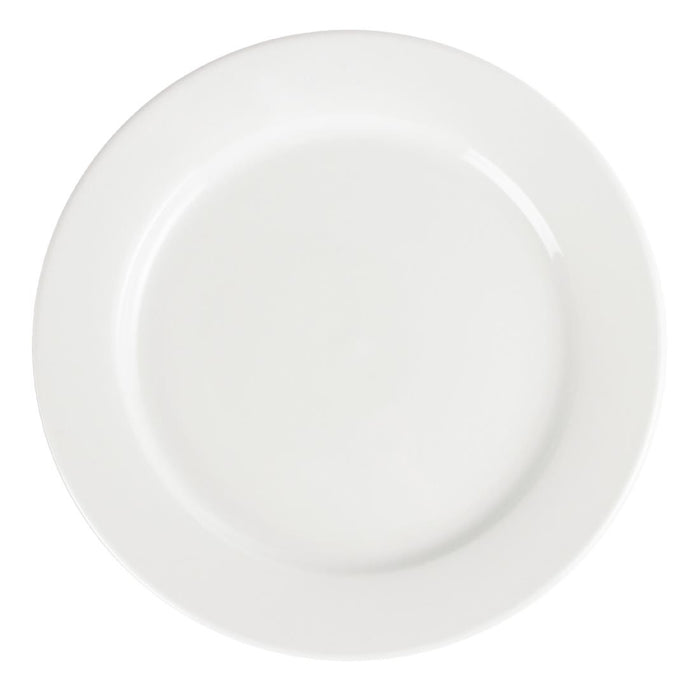 Olympia Whiteware witte borden met brede rand 28cm (6 stuks)