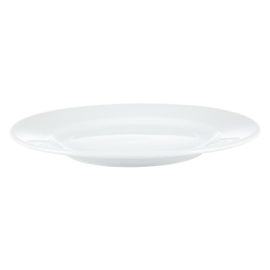 Olympia Whiteware witte borden met brede rand 202mm (12 stuks)
